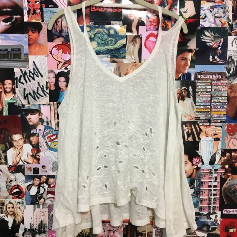 free people embroidered cut out tank top